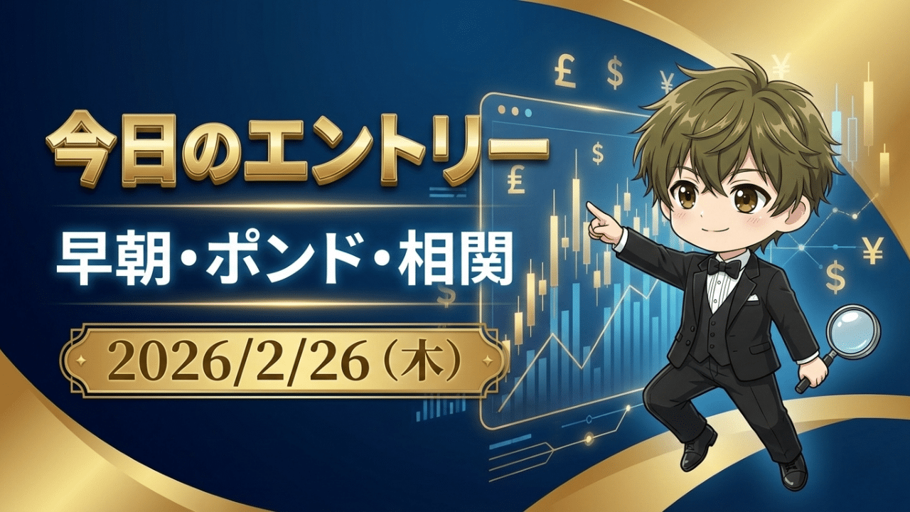 2026年2月26日のFX戦略解説。円相場の発言ヘッドラインリスクと早朝ポンド相関分析、2営業日連続グランドスラム達成を解説するリッチ社長のトレード戦略