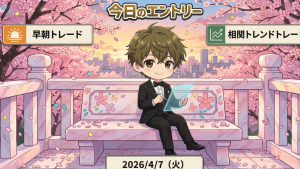 FX今日のエントリー 2026年4月7日 早朝トレード 相関トレンド戦略 ドル円 ユーロ円 ポンド円