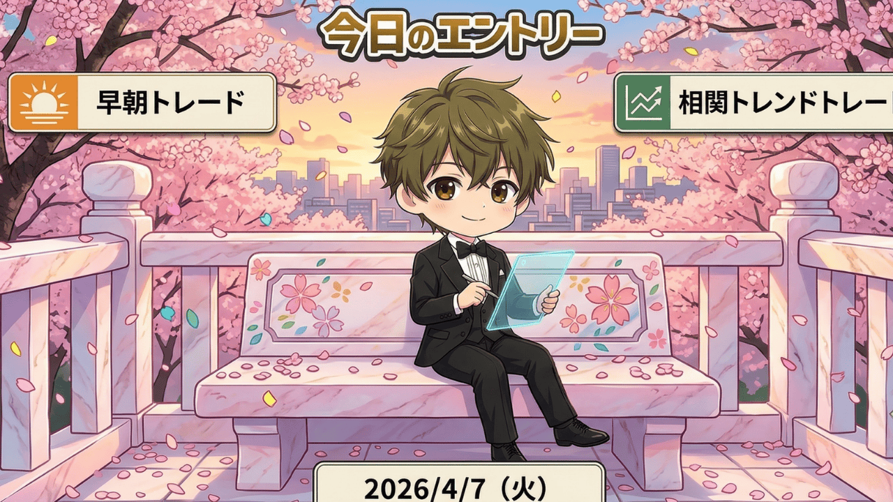 FX今日のエントリー 2026年4月7日 早朝トレード 相関トレンド戦略 ドル円 ユーロ円 ポンド円