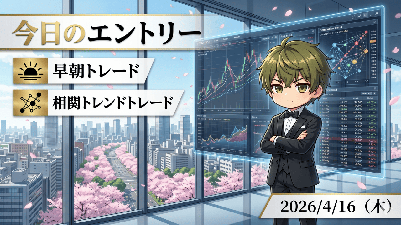 FX今日のエントリー 2026年4月16日 早朝トレード 相関トレンド戦略 ドル円 ユーロ円 ポンド円