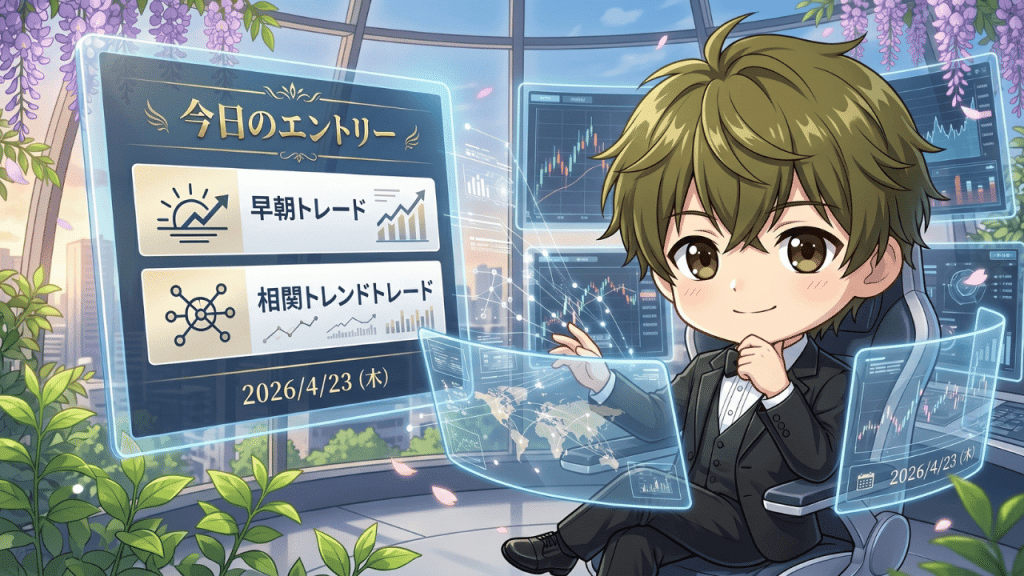 FX今日のエントリー 2026年4月23日 早朝トレード 相関トレンド戦略 ドル円 ユーロ円 ポンド円