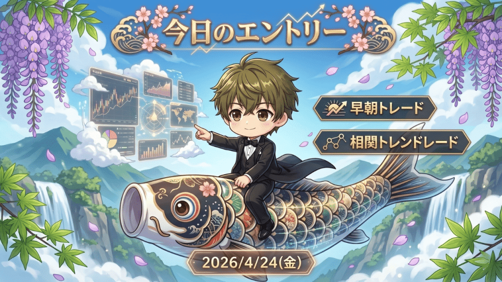 FX今日のエントリー 2026年4月24日 早朝トレード 相関トレンド戦略 ドル円 ユーロ円 ポンド円