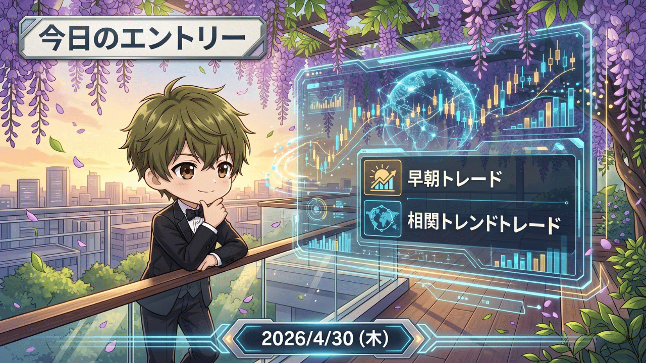 FX今日のエントリー 2026年4月30日 早朝トレード 相関トレンド戦略 ドル円 ユーロ円 ポンド円